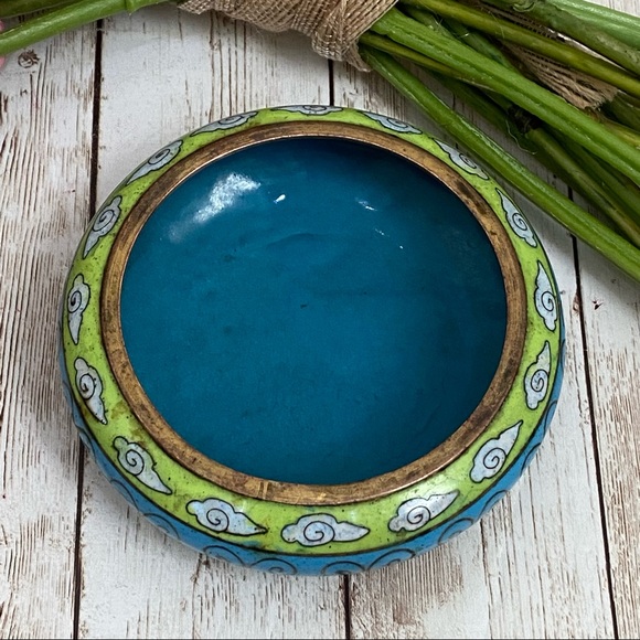 Vintage Cloisonné Enamel Inlay Small Dish Bowl - Picture 4 of 10